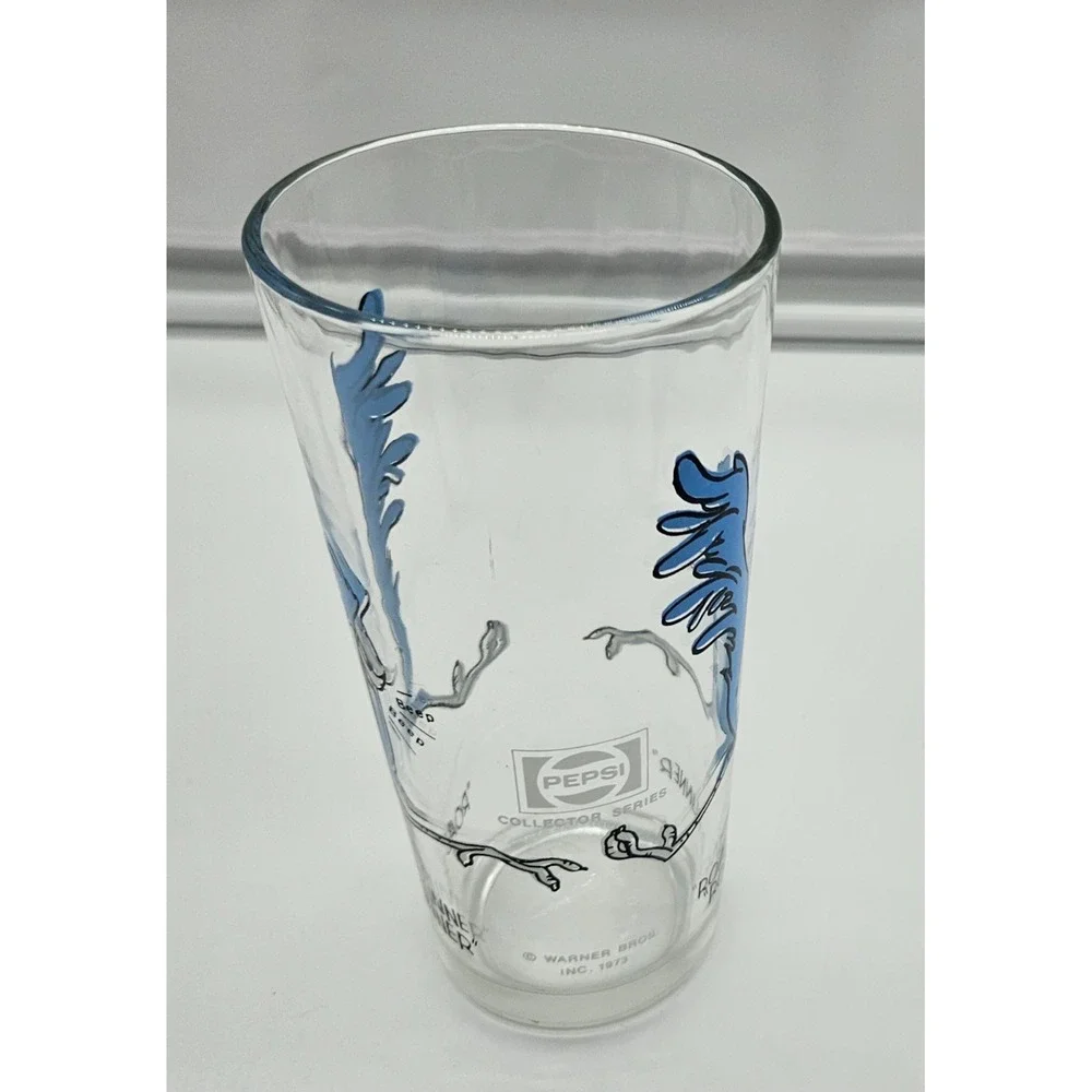 Vintage Pepsi Road Runner Collector Series Glass 1973 Warner Bros Beep Beep‎